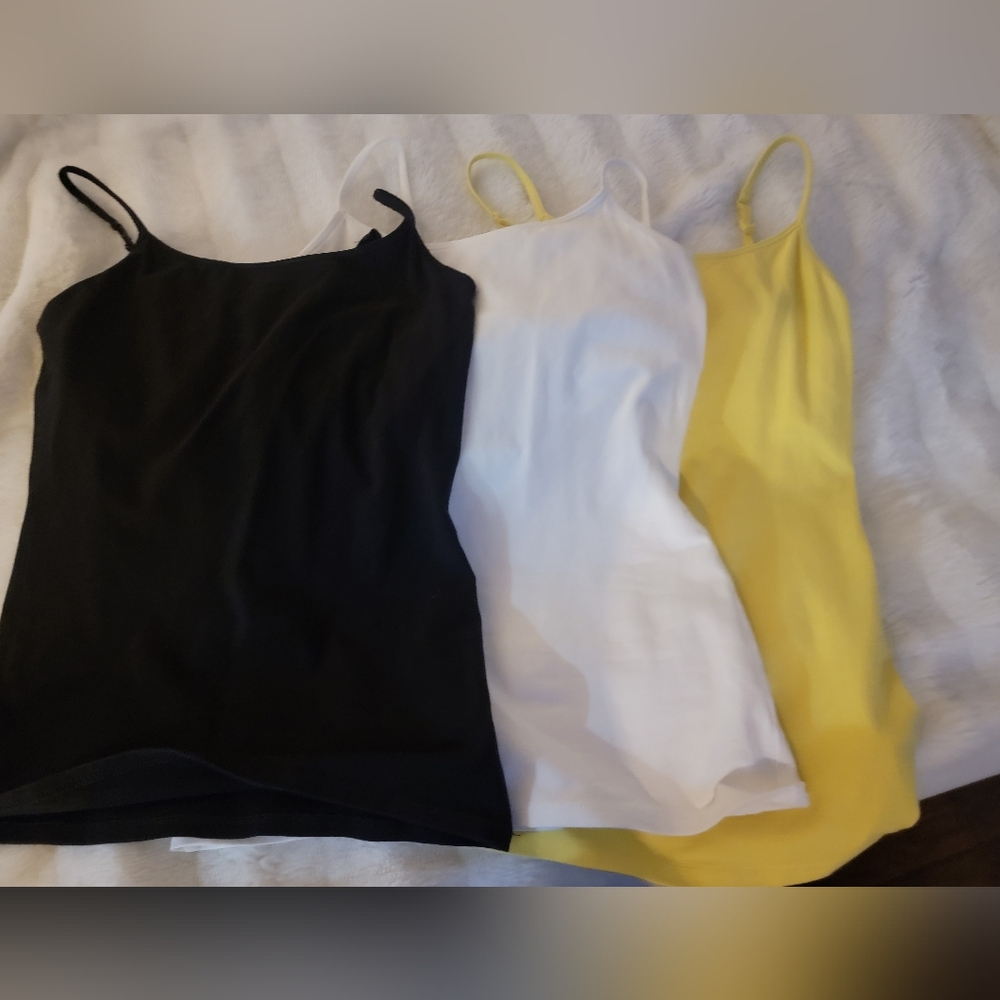 Express Bralette Cami's (3). Like New. Black, White & Yellow. Sz Small